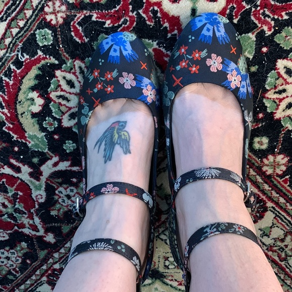 Japanese floral block heels - Picture 3 of 6